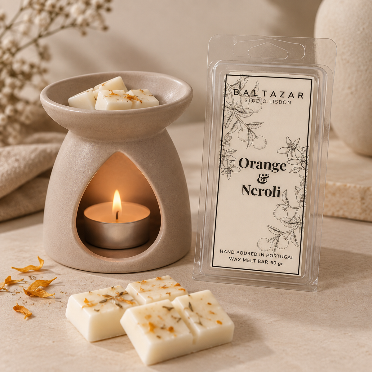 Queimador de Wax Melts em Cerâmica- Beje